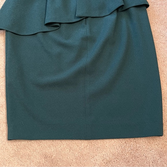 Zara Woman Peplum Pencil Skirt Dark Hunter Green Asymmetric Ruffles. Size Small - Picture 7 of 10